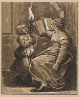 KG 00027
<br/>
Lezende sybille met een kind
<br/>
<em>Carpi, Ugo da (ca. 1480-1532) - toegeschreven aan</em>